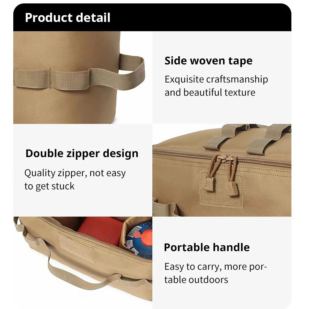 Tactical Camping Storage Bag Tactical Utility Tote Bag Camping Cookware Organizer Trunk Organizer with Multiple Compartments