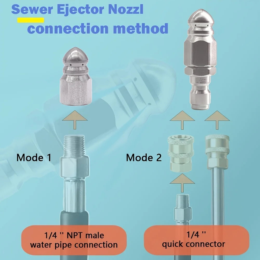 High-pressure Nozzle High-pressure Pipe Carding Nozzle - Porous Pressure Nozzle Industrial Intensity Jet Power Drainage Cleaning