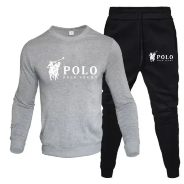 "Conjuntos de otoño e invierno para hombre de sudaderas de cuello redondo y pantalones de jogging: ropa de moda de otoño e invierno para fitness al aire libre y casual."