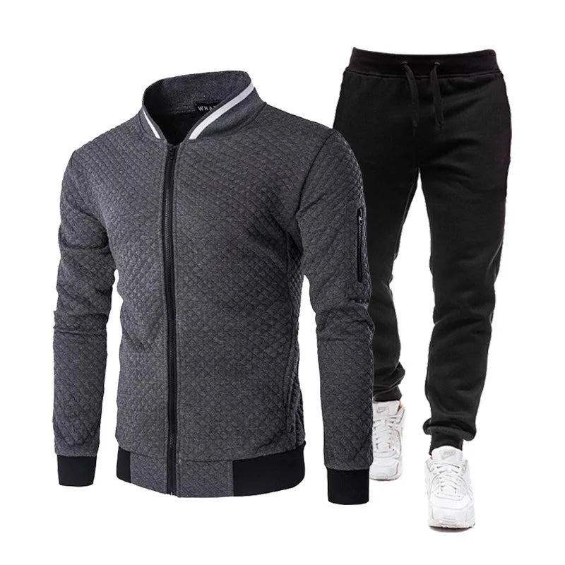 "Nuevo conjunto de chándal para hombre: chándal de dos piezas, conjunto de ropa de moda para correr, trajes deportivos estilo béisbol para hombre, ropa de primavera y otoño.