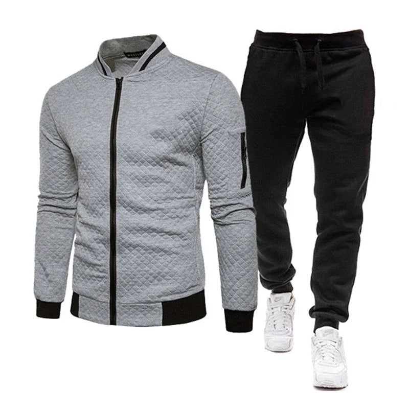 "Nuevo conjunto de chándal para hombre: chándal de dos piezas, conjunto de ropa de moda para correr, trajes deportivos estilo béisbol para hombre, ropa de primavera y otoño.