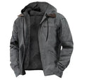 Chaquetas casuales para hombre, con capucha, bolsillo con cremallera, de moda, color liso, de felpa cálida, ropa de abrigo, abrigos con capucha y cremallera para exteriores para hombre, invierno