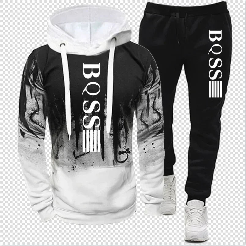 "Conjunto de sudadera con capucha de invierno, pantalones, ropa casual de jogging, ropa deportiva."