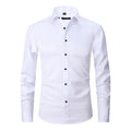 Camisa social de primavera para hombre, camisas de vestir de negocios entalladas, camisa formal y casual elegante de manga larga para hombre, blusas, tops, ropa de marca de hombre