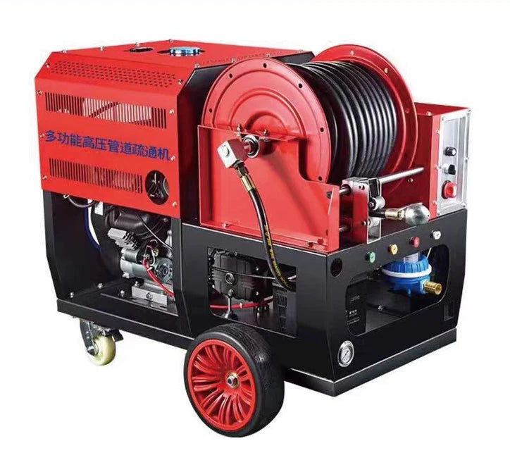 37HP   oline Engine 200bar 85LPM Industrial Pump Water Jet Sewer Cleaning Equipment High Pressure Pipeline Dredging Machine