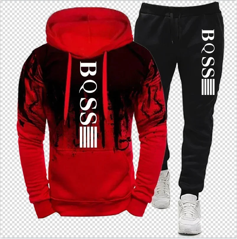 "Conjunto de sudadera con capucha de invierno, pantalones, ropa casual de jogging, ropa deportiva."