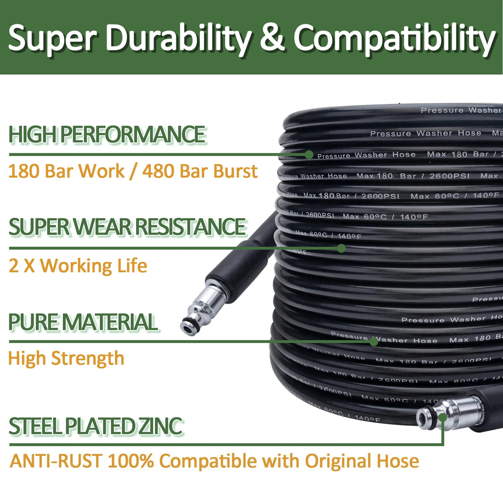 10 m Pressure Washer Hose High Water Cleaning Hose Pipe Cord Car Washer Extension Hose for Bosch High Pressure Cleaner