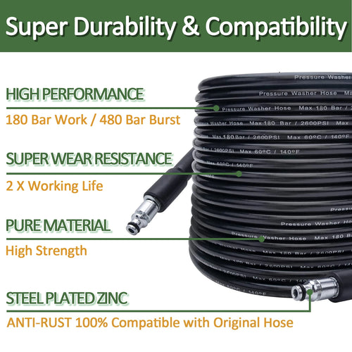 10 m Pressure Washer Hose High Water Cleaning Hose Pipe Cord Car Washer Extension Hose for Bosch High Pressure Cleaner